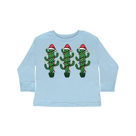 

Inktastic Christmas Funny Cactus Santa Gift Toddler Boy or Toddler Girl Long Sleeve T-Shirt