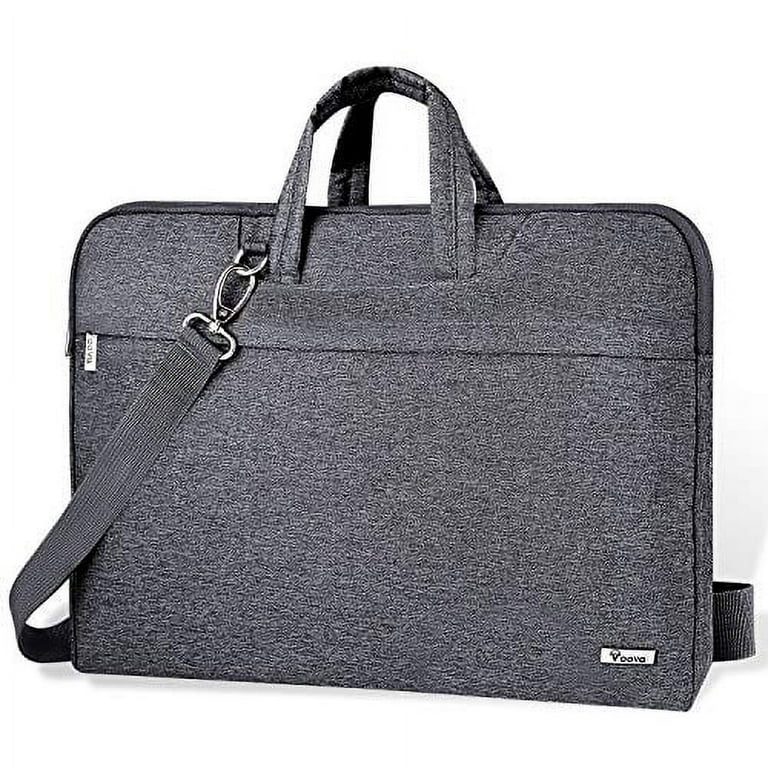 Voova Laptop Bag 17 17.3 inch Water resistant Laptop Sleeve Case with Shoulder Straps Handle Computer Briefcase Grey