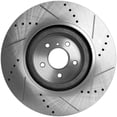 thumbnail image 4 of New Cross-drilled and Slotted Brake Disc Compatible With Infiniti Nissan Q70 3.7 6 Cyl 3.7L Q70 5.6 8 Cyl 5.6L Q60 Premium 6 Cyl 3.7L 2008-2023 By JSTPI27110007DRS, 4 of 7