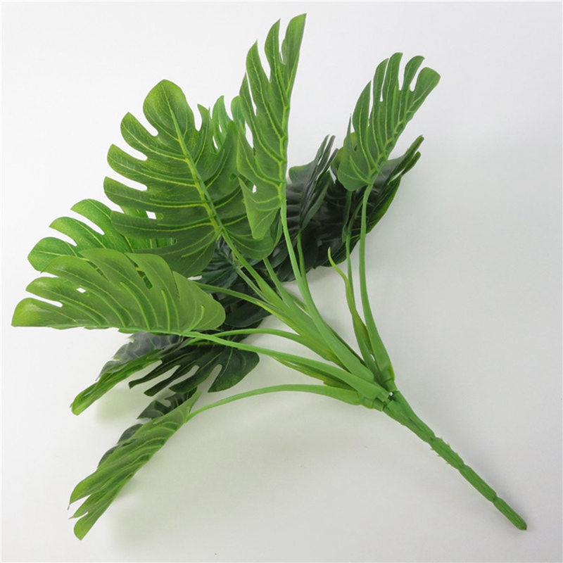 Yaoping Simulation Green Plastic Leaf Artificial Monstera Palm Tree