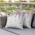 thumbnail image 4 of Spring Red Pillow Covers 2 Pack Eucalyptus Leaves Pillowcase Waterproof Outdoor Throw Pillow Cover for Patio Garden Square Cushion 24”x24”, 4 of 9