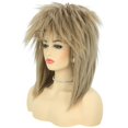 thumbnail image 4 of Peluca para disfraz de Bettecos, Tina Rock Diva de los 80, con collar y pendiente, 4 of 7