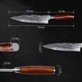 thumbnail image 3 of YARENH Damascus Chef Knife 8 Inch - Kitchen Knife,73 Layers Damascus Steel Blade,Sharp and Durable - Ergonomic Wooden Handle - Gift Box - Perfect for Professional Chefs and Cooking Enthusiasts, 3 of 7
