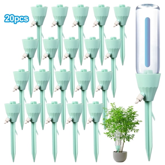 20pcs Self Watering Spikes for Plants, EEEkit Adjustable Drip Bottle Irrigation System for Indoor Outdoor Potted Plants
