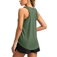 thumbnail image 3 of Women's Workout Tank Tops Racerback Athletic Top Sleeveless Yoga Running Tops Quick Dry Gym Outdoor UPF50+ Army Green 3XL, 3 of 6