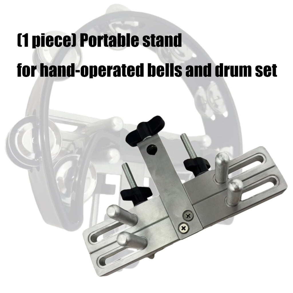 Quick Setup Tambourine Stand Portable Foldable Design Height Adjustable Rotating Knob Metal Base with Secure Grip Clamp