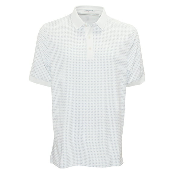 Ashworth Golf Men's Quad Driver Polo Shirt,   2X-Large White/Chambray/Lilaz -