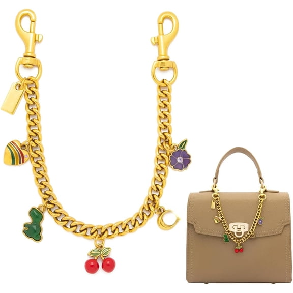 Cute Cherry Bag Purse Charms for Handbags Gold Purse Extender Chain Wallet Chain Keychains Accessories For Women