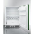 thumbnail image 3 of Undercounter 24" all-refrigerator for residential use with emerald green door, stainless steel handle, and white cabinet, 3 of 5