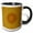 Black/White, variant on 3drose, Atumun Leaf Garden Mandala - Abstract Bohemian Design, 11oz Two-tone Yellow Mug