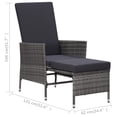 thumbnail image 4 of vidaXL Chaise de Jardin Inclinable avec Coussins en Résine Tressée Gris, 4 of 5