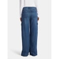 thumbnail image 3 of Time and Tru Women's Wide Leg Cargo Jeans, 31" Inseam, Sizes 0-20, 3 of 5