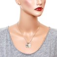 thumbnail image 2 of Christmas Triple Cat Pendant Necklace Hand Painted Rhinestone Crystal Rhodium Plated 17 Inch Snake Chain J0452, 2 of 3