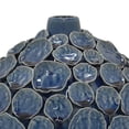 thumbnail image 3 of Jarrón Benzara Remus de Cerámica Esmaltada Azul con Relieve de Piedras, 3 of 5