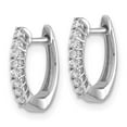 thumbnail image 3 of Auriga 14k White Gold Polished Diamond Hinged Hoop Earrings for Women, 3 of 5
