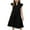 Black, variant on Diufon Tween Girls Dresses Summer Casual Cap Sleeve V Neck Sundresses Kids Solid Color Loose Dress 4-15 Years