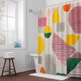 thumbnail image 5 of Pink Yellow Green Painting Fabric Shower Curtain Abstract Art Washable Shower Curtains for Bathroom, Waterproof Bath Curtain with Hooks Home Decor 72x84in, 5 of 8