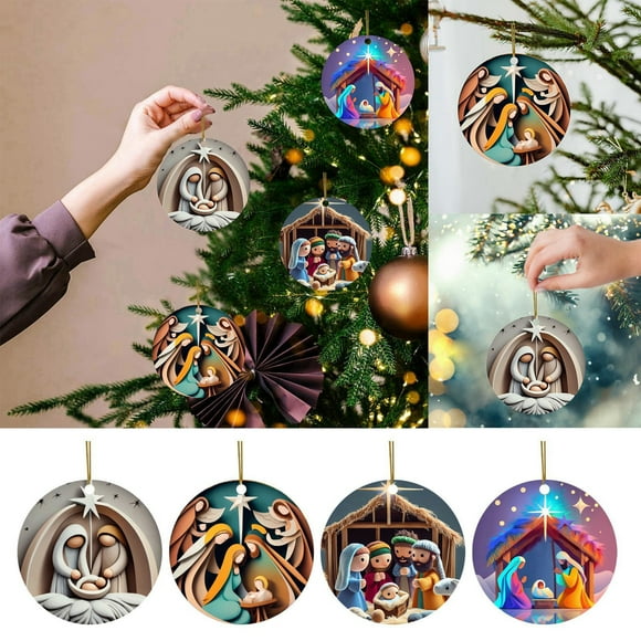 Christmas Tree Decorations, Christmas Tree Ornaments, Christmas Decoration Flat Christmas Tree Retro Style Home Decoration Car Ornaments, Ornaments for Christmas Trees