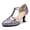 Silver, variant on HXWCHs Elegant Women's Middle Heel Latin Ballroom Dance Shoes for Carnival Performance and Practice 41 Black