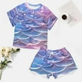 thumbnail image 4 of Mermaid Fish Scales 2 Pack Women’s Pajama Set Print Sleepwear And Shorts Y2k Loungewear Sets S-5XL, 4 of 7