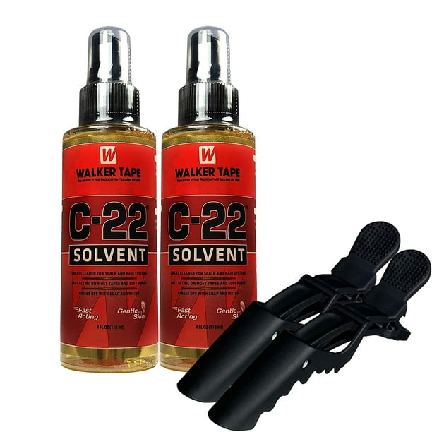 2pcs C22 Citrus Solvent wig glue remover 4oz with 2 Hair Clips
