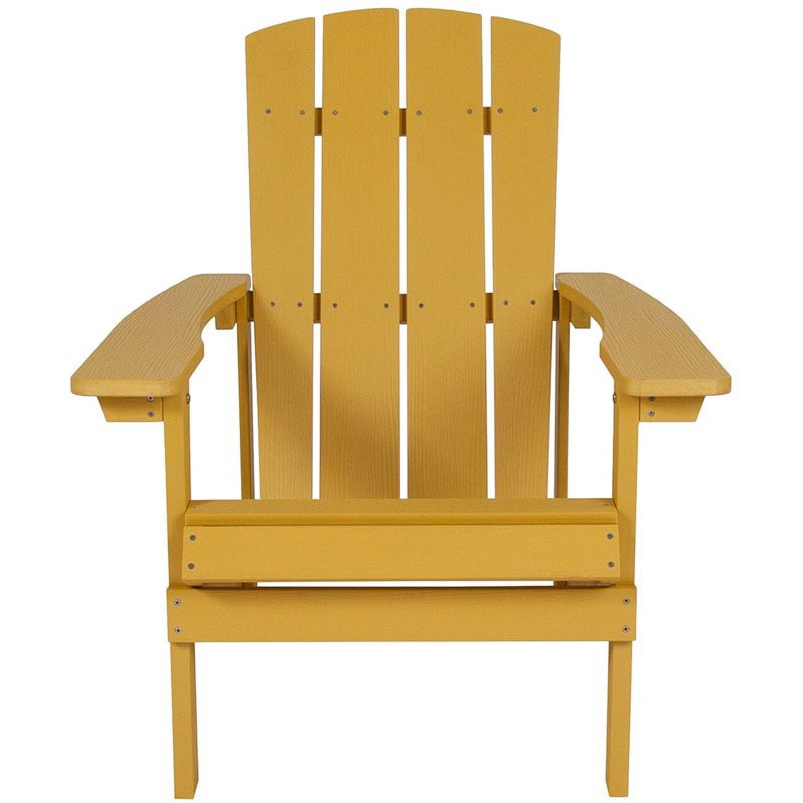 Flash Furniture Charlestown All-Weather Poly Resin Wood Adirondack Chair in Yellow