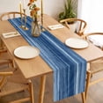 thumbnail image 3 of Table Runner 72 Inches Long for Kitchen Dining, Navy Blue Dresser Scarf Farmhouse, Dining Table Decorations for Wedding/Parties, Vintage Modern Abstract Art Ombre 14 x 72 In, 3 of 8