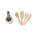 thumbnail image 1 of Dollhouse Metal Whisk Jar Set Kitchen Fork Wooden Accessories Miniatures 1:12 Garage Kits, 1 of 7