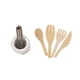thumbnail image 1 of Juego de botes metálicos para casa de muñecas, tenedor de cocina y accesorios de madera en miniatura, kits de garaje a escala 1:12, 1 of 8