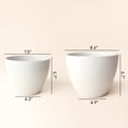 thumbnail image 4 of La Jolie Muse Flower Pots Outdoor Garden Planters, Indoor Plant Pots W/ Drainage Holes, Matte White (19 +22cm), 4 of 6