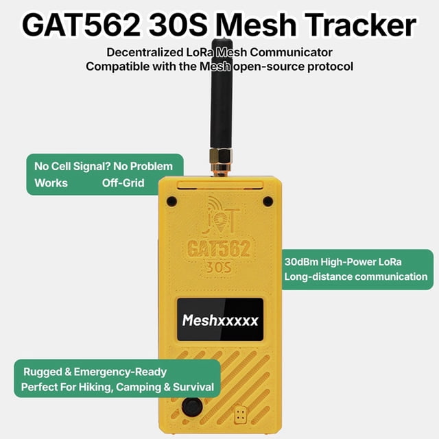 GAT562 30s Meshtastic LoRa NRF52840 SX1262 GPS LoRa Radio Meshcore Node Rastreador 50KM Bajo Consumo 30dBm 868MHz