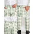 thumbnail image 6 of INSPIRE CHIC Men's Dress Checked Flat Front Business Plaid Formal Pants 30 Green White, 6 of 6
