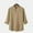 Brown, variant on ZRGHAOYLQ Men Cotton Linen Shirts Solid Stand Collar Pocket Shirt Casual Rolled Long Sleeve Beach T Shirts Big and Tall Men's Oversized Leisure Tops
