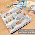 thumbnail image 4 of FORMRS 3 Ring Photo Album 4"x6" Self Adhesive Large Capacity PU Leather Cover, Orange Snow Houses, 4 of 8