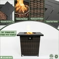 thumbnail image 4 of 28'' Propane Fire Pit Table,50,000 BTU Fire Table with Brown Wicker,Laval Rocks,Inclined Leg Design.Brown, 4 of 8