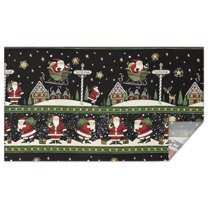 Black Christmas Santa Pattern Rectangle Tablecloth 60"x102",Waterproof Polyester Rectangle Table Cloth, Wipeable Spillproof Polyester Tablecloth for Dining, Camping, Indoor and Outdoor