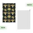 thumbnail image 2 of Pofeuu Sunflower Skull Boho Print Premium Golf Towel with Carabiner Clip Absorbent Microfiber Waffle Pattern Golf Towel for Golf Bag Trolly Belt Loop, 2 of 8