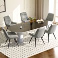 thumbnail image 2 of Modern Dining Chairs Set of 2, Upholstered Fabric Kitchen Chairs with Thick Cushions and Sturdy Metal Legs, 300 lbs Capacity, 2 of 8