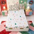 thumbnail image 4 of Manfei Merry Xmas Zipper Queen Comforter Set with Fitted Sheet and 2 Pillowcases,Rustic Animals Zipper Bedding Set,Xmas Reversible,4pcs, 4 of 7