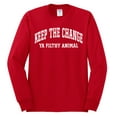 thumbnail image 2 of Wild Bobby Vintage Movie Quote Keep The Change Filthy Animal Men Long Sleeve Shirt, Red, X-Large, 2 of 6