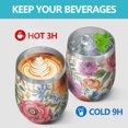 thumbnail image 4 of 12oz Stemless Wine Tumblers Pioneer Flower Vacuum Insulated Stainless Steel Travel Tumbler Cups Mug with Lid and Straw for Champaign,Cocktail,Beer with Cleaning Brush, 4 of 5