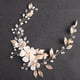thumbnail image 1 of Elegante flor de perlas de cristal para novia, diadema de perlas para mujer, tocado nupcial (dorado) para boda, fiesta, graduación, 1 of 5