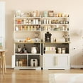 thumbnail image 4 of EDTara Microwave Stand In Farmhouse Design, Equipped With Power Outlet, Usb Ports, Thickened Countertop, Storage Cabinet, and Open Shelves for Kitchen Appliances and Organization, 4 of 8