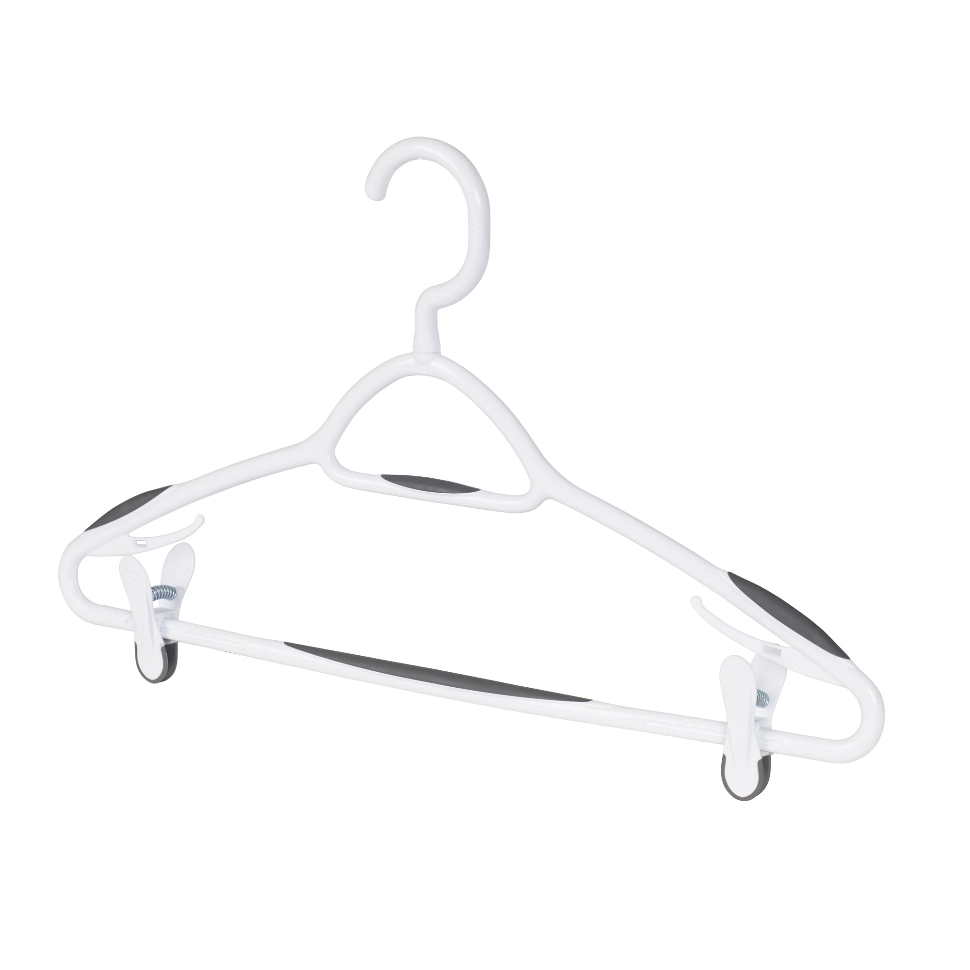 Set of 5 Deluxe Non Slip Hangers by Neatfreak! - Space Saving Hangers for  Clothes, Pants, Jackets and Shirt 5 Pack,White/Grey