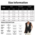 thumbnail image 2 of Ladies Summer Casual Sleeveless V-Neck Single Breasted Solid Blazer Vest Khaki L, 2 of 7
