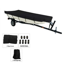munirater Boat Cover Waterproof Heavy Duty Trailerable Replacement for Jon Boat 14Ft Long and Beam Width Up to 70 Inch Black