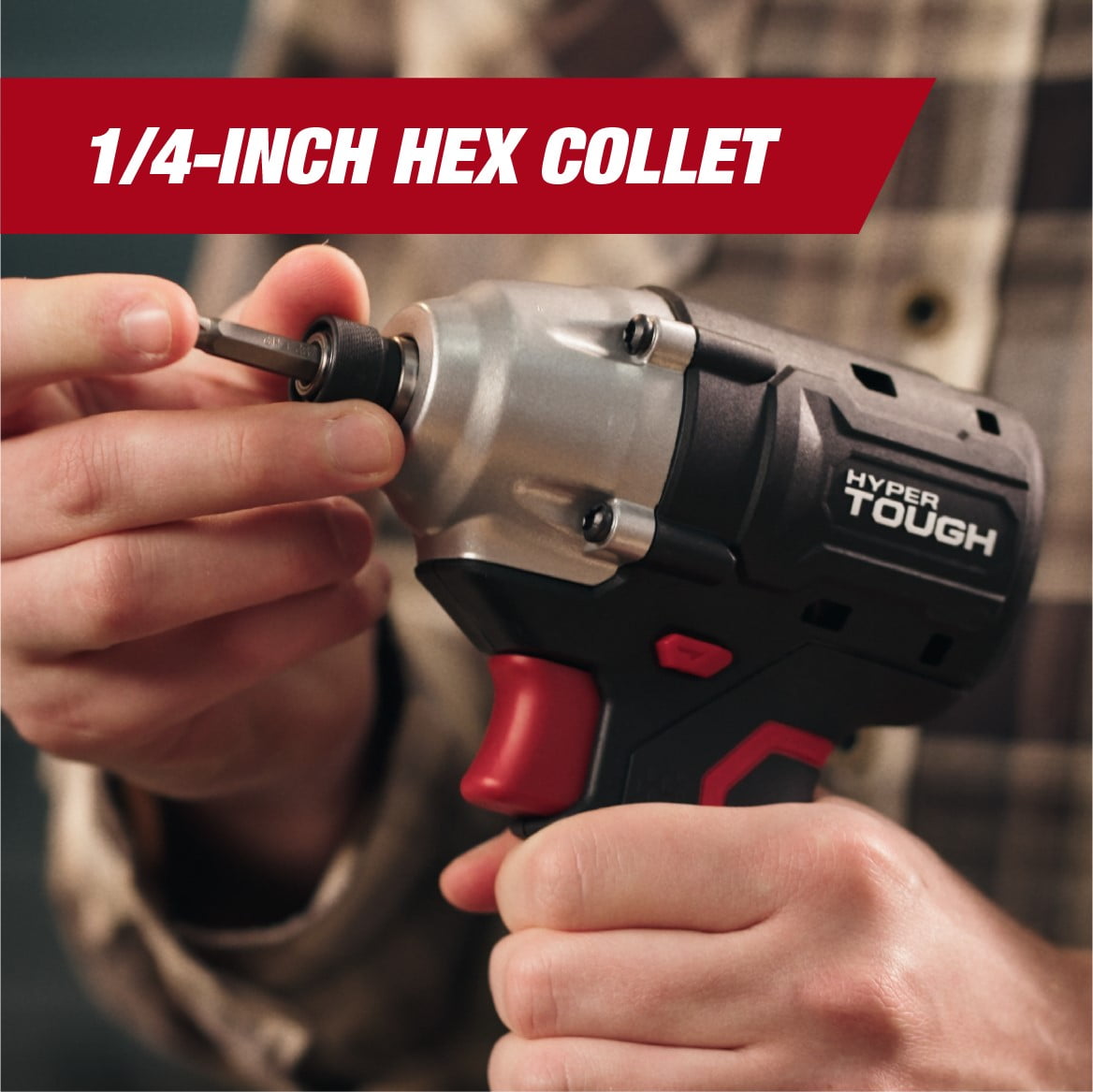 Hyper Tough 20V Brushless Impact Driver with 2.0Ah Lithium-Ion Battery Pack and Charger, 1/4-inch. Hex Collet Chuck Size, 22006.2