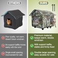 thumbnail image 4 of Large Outdoor Cat House - Waterproof Elevated Cat Shelters for Winter with Escape Door, Weatherproof Camouflage Insulated Feral Cat Cave Pet Nest for Keeping Warm, 4 of 8