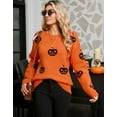 thumbnail image 3 of Sweaters for Women Halloween Day Pumpkin Ghost Print Pullover Sweater Casual Loose Knitted Crewneck Sweaters Shermie, 3 of 6