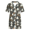 thumbnail image 5 of FDGIU Halloween Pajamas Women Halloween Print Casual Turndown Collar Short Sleeve Blouse Button Short Pants Pajamas Suit Soft Sleepshirts, 5 of 6